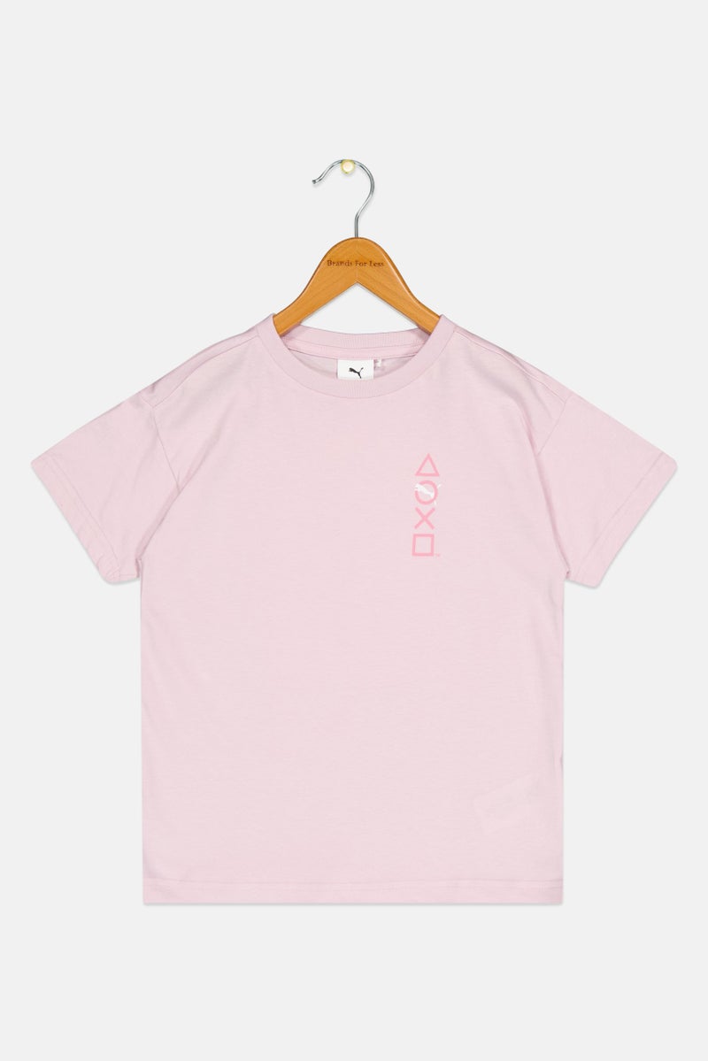 Puma X PlayStation Kids Boy Sportswear Fit Short Sleeve Outdoor T-Shirt, Light Pink - Image 1